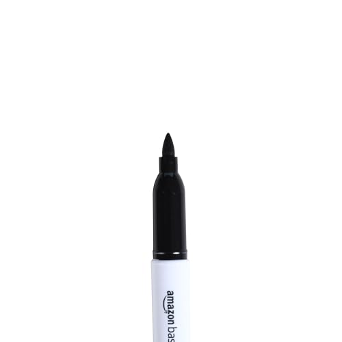 Amazon Basics Fine Tip Point Permanent Markers for Office, School, and Home Use, Black, 4 Pack - color: Black, size: 1 Count (Pack of 4)