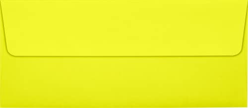 LUXPaper #10 Business Envelopes | Peel & Press | 4 1/8" x 9 1/2" | Citrus Yellow | 80lb. Text | 50 Qty - color: Citrus Yellow, size: 50 Qty.