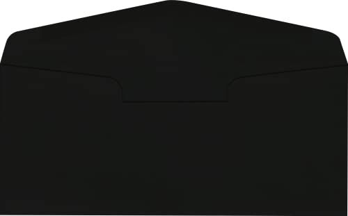 LUXPaper #10 Commercial Flap Business Envelopes | 4 1/8" x 9 1/2" | Midnight Black | 80lb. Text | 50 Qty - color: 80lb. Midnight Black