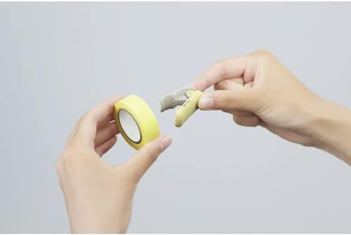 KOKUYO Washi Tape Cutter, Masking Tape Dispenser, Mini Portable Light Cutting, Clip Type (10-15mm, Pastel Brown) - color: Pastel Brown, size: 10-15mm