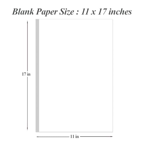 (5-Pack) 11" x 17" Blank Print Paper, 225Sheets/450Pages Blank Loose-Leaf Paper, Ledger Size Printing in Office, 100gsm Blank Paper - size: 5-Pack(11" x 17")