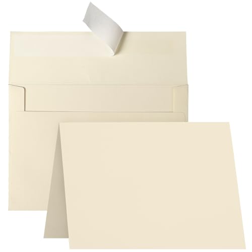 100 Pack Goefun Cream Blank Cards and Envelopes 5x7 - color: Cream A7, size: 5x7