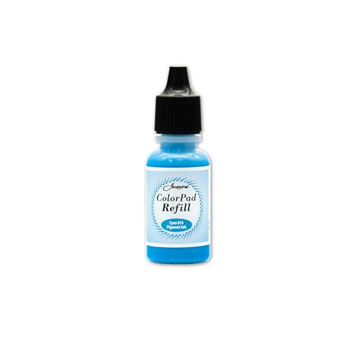 Jacquard ColorPad .5 oz Stamp Pad Pigment Ink Refill - Cyan - Archival - Archival - Acid Free - Excellent for Blending and Embossing - Made in USA - color: Cyan Refill