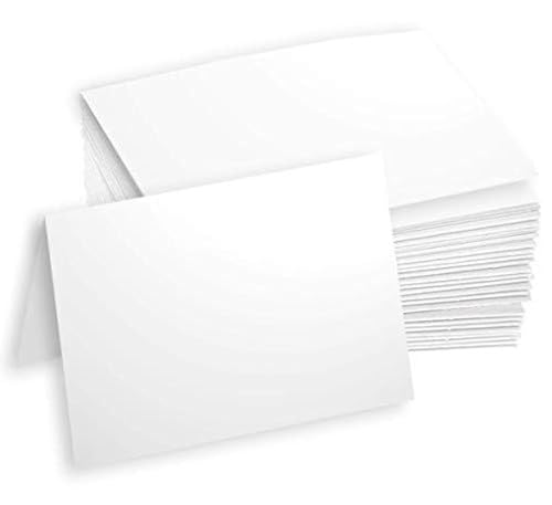 Hamilco White 80lb Cover Heavy Folded 5x7 Cardstock for Greeting (100PK) - size: 100 Cards