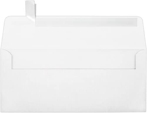 LUXPaper #10 Business Envelopes | Peel & Press | 4 1/8" x 9 1/2" | White Linen | 80lb. Text | 1,000 Qty - color: White Linen, size: 1,000 Qty.