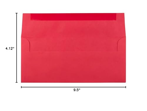 LUXPaper #10 Business Envelopes | 4 1/8" x 9 1/2" | Holiday Red | 60lb. Text | 1,000 Qty - color: Holiday Red, size: 1,000 Qty.