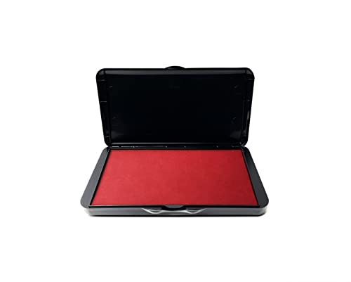 IMARK Large Stamp Pad, Premium Quality Felt Pad, 3.45” x 6.20”, Lightweight (Red) - color: Red