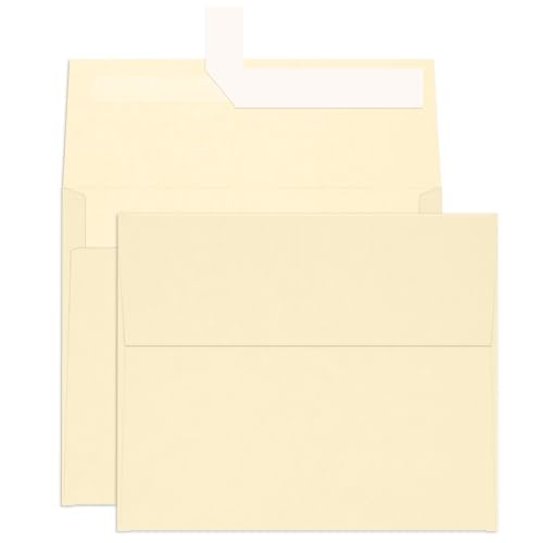 100 Pack Goefun A2 Cream Self Seal Envelopes, 4.375 x 5.75 - color: cream, size: A2
