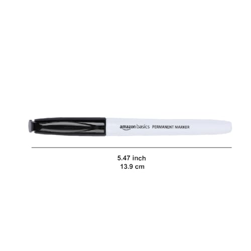 Amazon Basics Fine Tip Point Permanent Markers for Office, School, and Home Use, Black, 4 Pack - color: Black, size: 1 Count (Pack of 4)