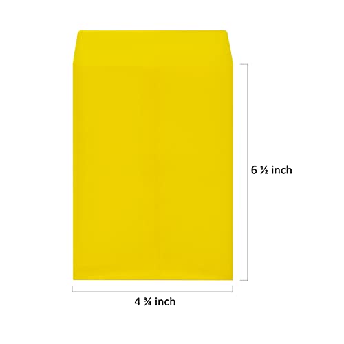 Quotidian Lemon Vellum Translucent Paper Envelopes 4 3/4x6 1/2 in, 50 Count - color: Lemon
