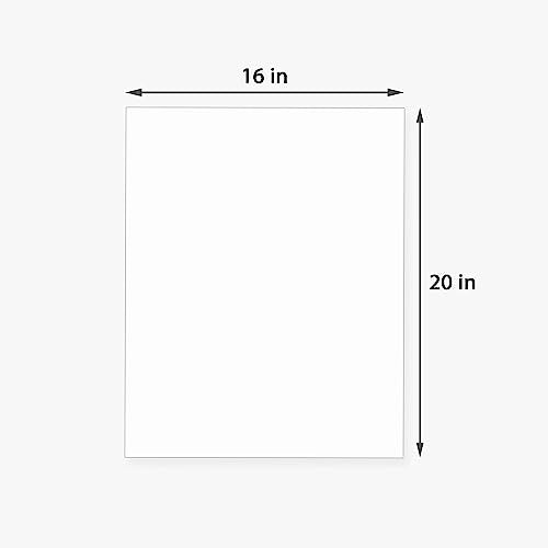 25 Pack Backing Boards, 16x20 Uncut White Matboards - size: 16x20