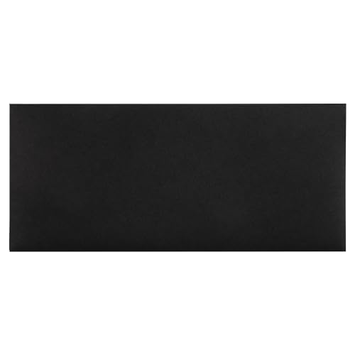 LUXPaper #10 Commercial Flap Business Envelopes | 4 1/8" x 9 1/2" | Midnight Black | 80lb. Text | 50 Qty - color: 80lb. Midnight Black