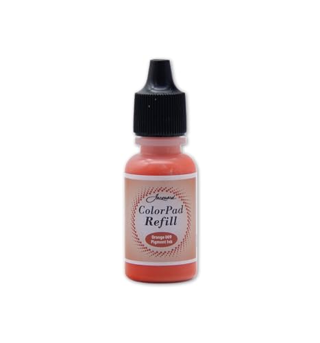 Jacquard ColorPad .5 oz Stamp Pad Pigment Ink Refill - Orange - Archival - Archival - Acid Free - Excellent for Blending and Embossing - Made in USA - color: Orange Refill