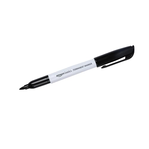 Amazon Basics Fine Tip Point Permanent Markers for Office, School, and Home Use, Black, 4 Pack - color: Black, size: 1 Count (Pack of 4)