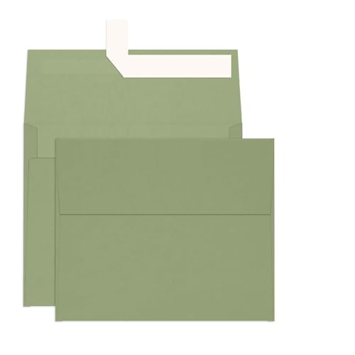 100 Pack Goefun A2 Sage Green Envelopes Self Seal, 4.375 x 5.75 - color: sage green, size: A2