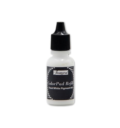 Jacquard ColorPad .5 oz Stamp Pad Pigment Ink Refill - Frost White - Archival - Archival - Acid Free - Excellent for Blending and Embossing - Made in USA - color: Frost White Refill