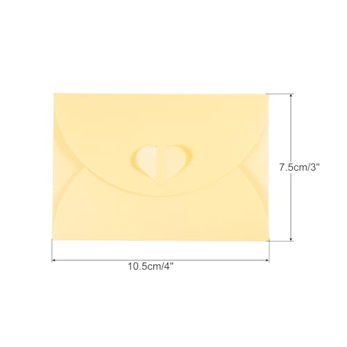 PATIKIL Gift Card Envelopes, 12 Pack Heart Shaped Clasp Small Gift Cards Holder Mini Envelope for Birthdays Weddings, Beige - color: Beige