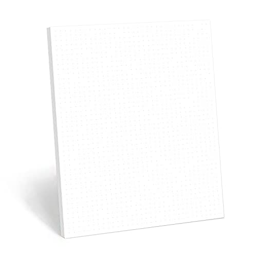 321Done Dot Grid Notepad – Dotted Graph Paper, Letter Size Large (8.5x11) – Made in USA – 50 Sheets Dotted for Bullet Planning Journaling Thick Paper 1/4 (0.25) Dots Notes Writing White - color: Dots - 0.25" Large Grids, size: Letter Size (8.5" x 11")