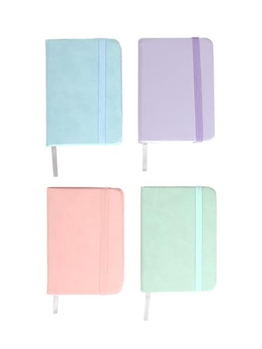4 Pcs Small Notebook Journal, Mini Cute Memo Notepads 4.3x 3.1 Inches