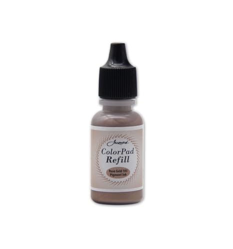 Jacquard ColorPad .5 oz Stamp Pad Pigment Ink Refill - Metallic Rose Gold - Archival - Archival - Acid Free - Excellent for Blending and Embossing - Made in USA - color: Metallic Rose Gold Refill