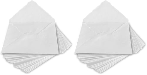 Wanderings Handmade White Deckle Edge Envelope - Medium Size 5.25" x 7.25" Package of 25 - for Save the Dates, Wedding Invitations, Calligraphy, Letterpress - 150 GSM (Pack of 2) - color: White, size: Medium 5.25" x 7.25" (Pack of 2)