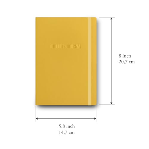 LEUCHTTURM1917 The Official Bullet Journal Edition 2 - Notebook Built for BuJo, Medium A5 204 Pages of 120gsm Paper, With Bujo Pocket Guide (Yellow24) - color: Yellow24