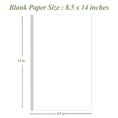 (4-Pack) 8.5" x 14" Blank Print Paper - 200Sheets/400Pages Blank Loose-Leaf Paper, Legal Size Printing in Office/Home/School, 100gsm Blank Paper - size: 4-Pack(8.5" x 14")