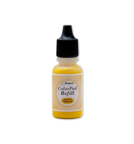 Jacquard ColorPad .5 oz Stamp Pad Pigment Ink Refill - Canary - Archival - Archival - Acid Free - Excellent for Blending and Embossing - Made in USA - color: Canary Refill