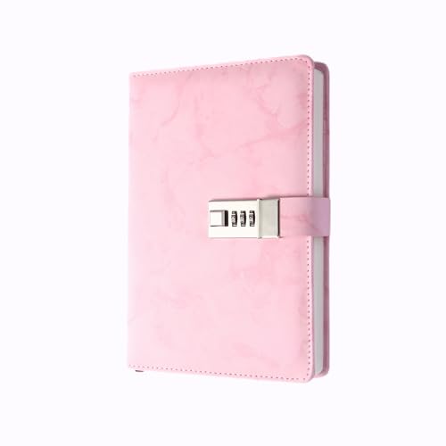 Diary Gift Set, Marble PU Leather 300 Pages Journals for Writing, Drawing Notebook with Lock Includes Combination Lock, Double Layer Pencil Pouch, Bracelet, Diamond Pen