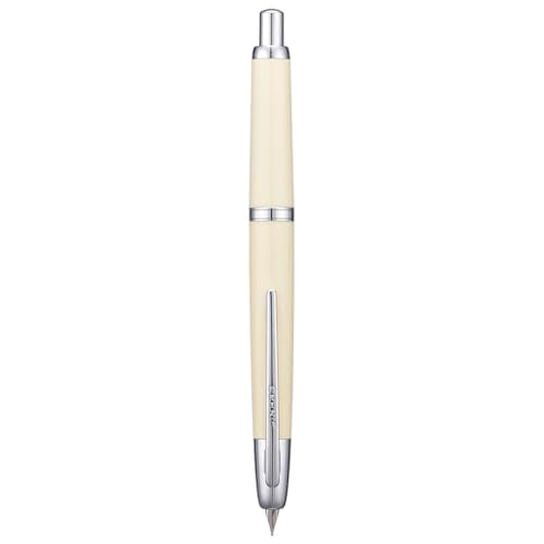 Jinhao 20 Press Fountain Pen, Ivory White Retractable Extra Fine Nib with Ink Converter Set (Silver Clip) - color: Ivory White (Silver Clip), style: Extra Fine
