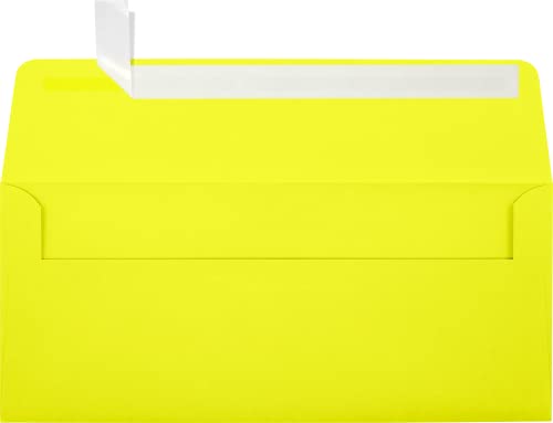 LUXPaper #10 Business Envelopes | Peel & Press | 4 1/8" x 9 1/2" | Citrus Yellow | 80lb. Text | 50 Qty - color: Citrus Yellow, size: 50 Qty.