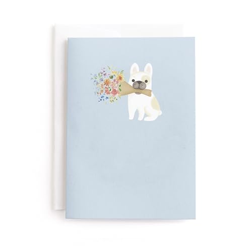 Minted | Blank Greeting Card, 5x7 w/Envelope | Frenchie Flowers - color: Frenchie Flowers