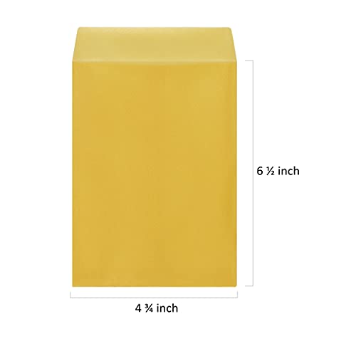 Quotidian Metallic Gold Vellum Paper Envelopes 4.75x6.5 in, 50 Count - color: Metallic Gold