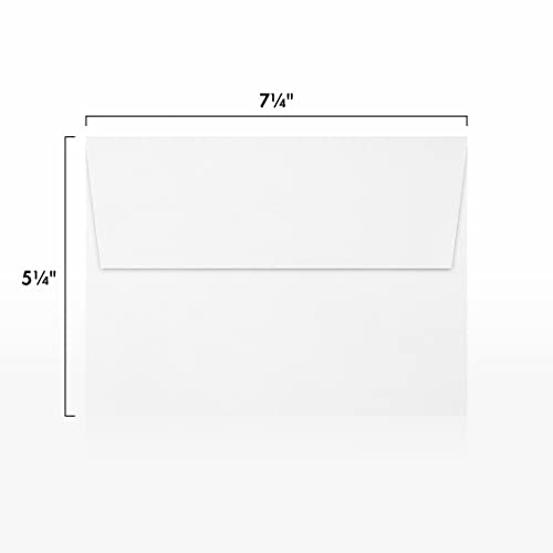 LUXPaper A7 Invitation Envelopes | Peel & Press | 5 1/4" x 7 1/4" | White | 80lb. Text | 100% Recycled | 50 Qty - color: White - 100% Recycled, size: 50 Qty.