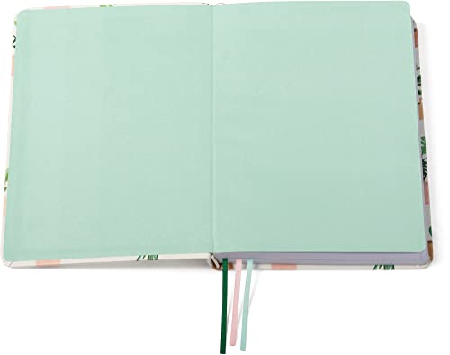 WORLD TRAVELER Eccolo A5 Lined Journal 256 Ivory Pages Lay Flat 6x8 - color: Botanical Bliss