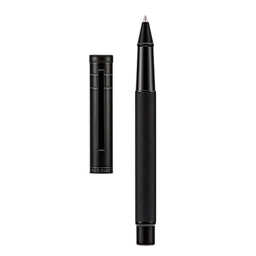 Hongdian Matte Black Forest Rollerball Pen with Schmidt Black Ink Refill, Classic Design with Metal Case for Business Signature - color: Black, style: Roller Pen
