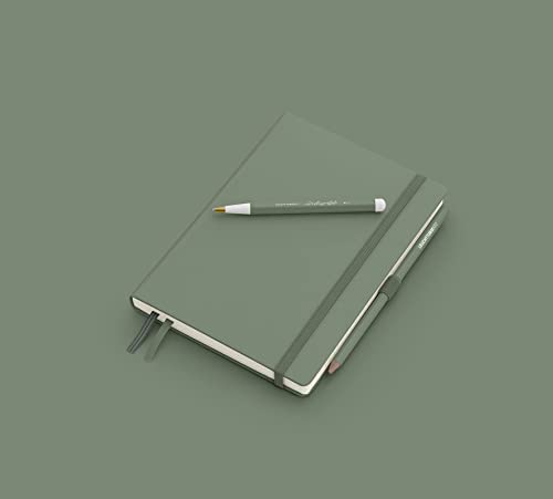 LEUCHTTURM1917 - Notebook Hardcover Medium A5-251 Numbered Pages for Writing and Journaling (Olive, Dotted) - color: Olive, style: Dotted