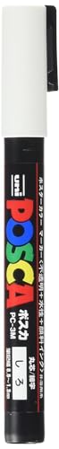 Uni Posca Fine Marker, White (PC3M.1) - color: White, size: 1 Count (Pack of 1), style: Fine Marker