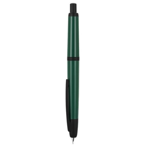 Jinhao 20 Press Fountain Pen, Dark Green Retractable Fine Nib with Ink Converter Set (Black Clip) - color: Dark Green (Black Clip), style: Fine