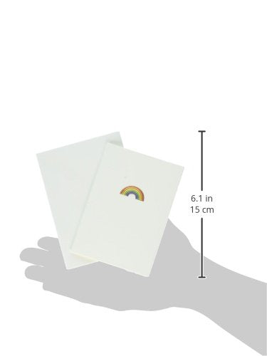 Graphique Rainbow La Petite Presse Boxed Notecards - 10 Embellished Gold Foil Rainbow Blank Cards with Matching Envelopes and Storage Box, 3.25" x 4.75" (L1332CB) - color: Rainbow