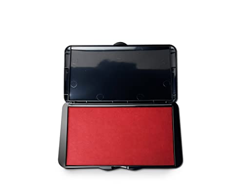 IMARK Large Stamp Pad, Premium Quality Felt Pad, 3.45” x 6.20”, Lightweight (Red) - color: Red
