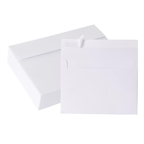 Janvale 5x7 Envelopes 50 Pack, A7 White Envelopes for Invitations, 5 1/4” x 7 1/4” Large for Weddings, Invitations, Greeting Cards, Postcards, Photos, Mailing, Quick Self Seal. - color: White, size: 5.5x7.5