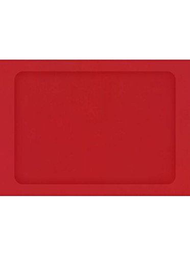 LUXPaper A7 Full Face Window Envelopes | Peel & Press | 5 1/4" x 7 1/4" | Ruby Red | 80lb. Text | 50 Qty - color: Red