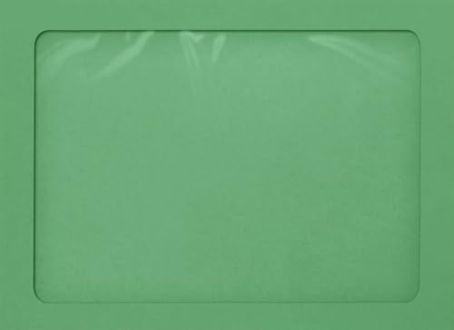 LUXPaper A7 Full Face Window Envelopes | Peel & Press | 5 1/4" x 7 1/4" | Holiday Green | 80lb. Text | 50 Qty - color: Green