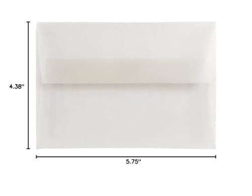 JAM PAPER A2 Translucent Vellum Invitation Envelopes - 4 3/8 x 5 3/4 - Clear - 25/Pack - color: Pack of 25, size: 4.375" x 5.75"