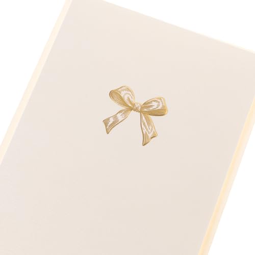 Graphique Bow Cards, Pack of 10 Cards with Envelopes, All Occasion Greetings, Blank Inside, Gold Foil Embossing, La Petite Press Collection Boxed Set, 3.25" x 4.75" - color: Bow