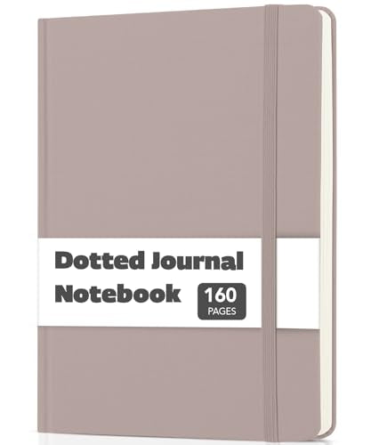 Mr. Pen- Dotted Journal Notebook, A5 Medium Size (5.7"x8.4") | 160 Pages (80 Sheets), Fabric Hardcover, 100 GSM Thick Paper, Bullet Dotted Journal for Planning, Tracking - color: misty blush