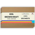 100 Brown Kraft Fiber 80# Cover Paper Sheets - 3" X 5" (3X5 Inches) Photo|Card|Frame Size - Rich Earthy Color with Natural Fibers - 80lb/pound Cardstock - Smooth Finish - size: 3X5-100 Sheets