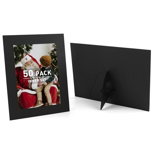 Golden State Art, Paper Picture Frames With Easel, 5X7, 50 Pack | Black, Photo Frame Cards, DIY Cardboard - color: Black, size: 50 Pack