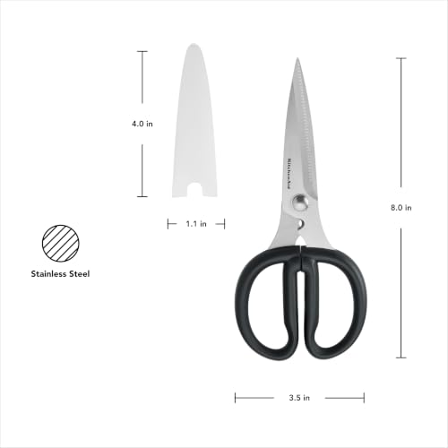 KitchenAid Universal All-Purpose Shears, 8-Inch, Black - color: Black, size: 1 Pack